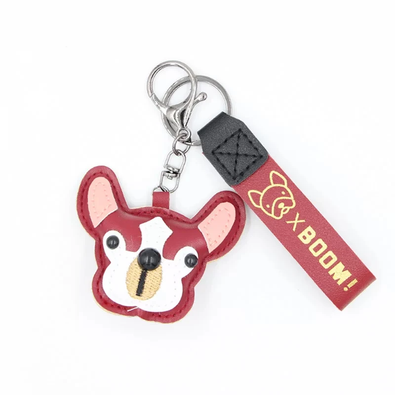 Fashion Welsh Corgi Keychain PU Leather Dog Key Ring for Women Bag Pendant  Jewelry Trinket Men's Car Fun Key Chain Gift