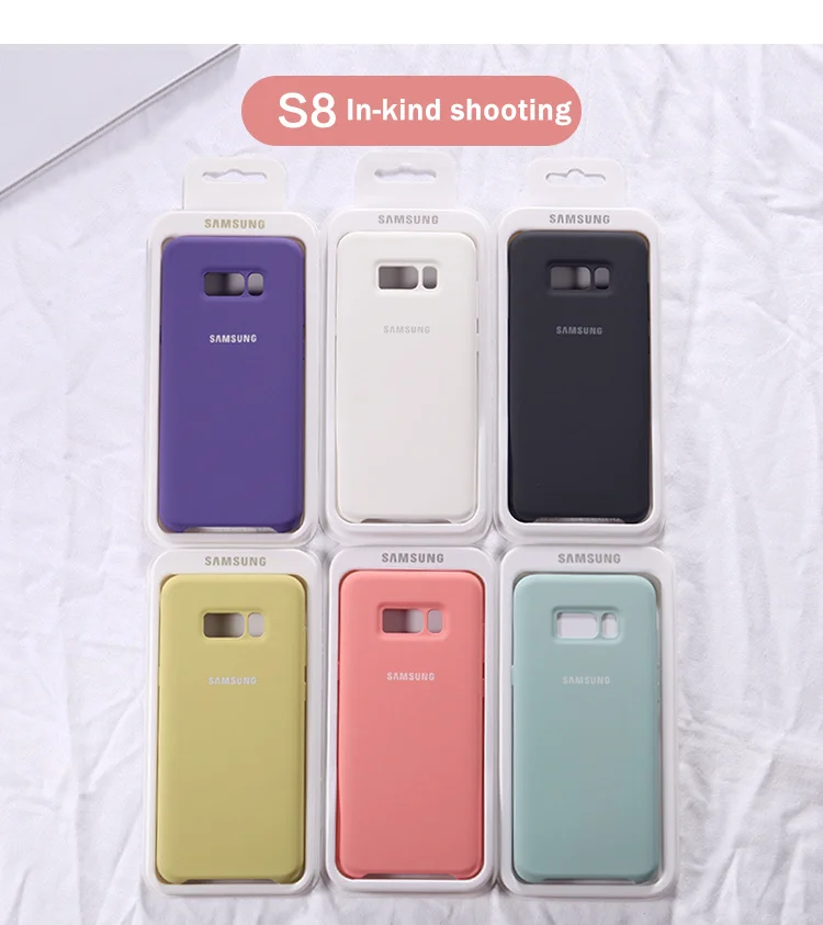 Для оригинальных samsung S8 S9 S10plus чехол жидкий силиконовый чехол шелковистый мягкий на ощупь защитный чехол для телефона