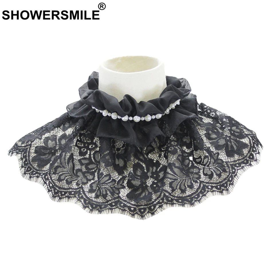 SHOWERSMILE съемные воротники женские черные кружевные женский съемный Элегантный