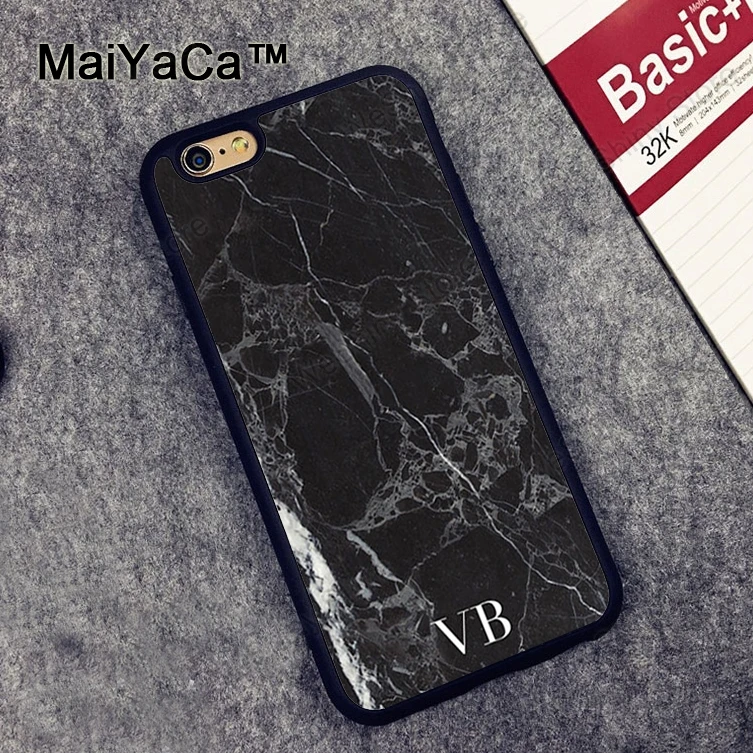 MaiYaCa монограмма индивидуальный мрамор инициалы задняя крышка Fundas для iPhone XR XS Max X 11 Pro MAX 6 6S 7 8 Plus 5S чехол