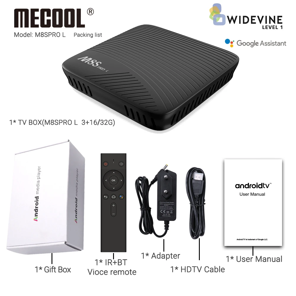 MECOOL M8S PRO L Smart tv Box Android 7,1 Amlogic S912 поддержка 4K H.265 3 Гб ram+ 16 ГБ 32 ГБ rom 5G WiFi tv Box с голосовым управлением