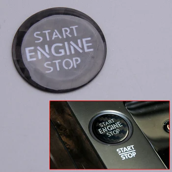 

Carbon Fiber Engine Ignition Start Stop Button Sticker Trim Cap Car Black Fit For VW Touareg Phaeton