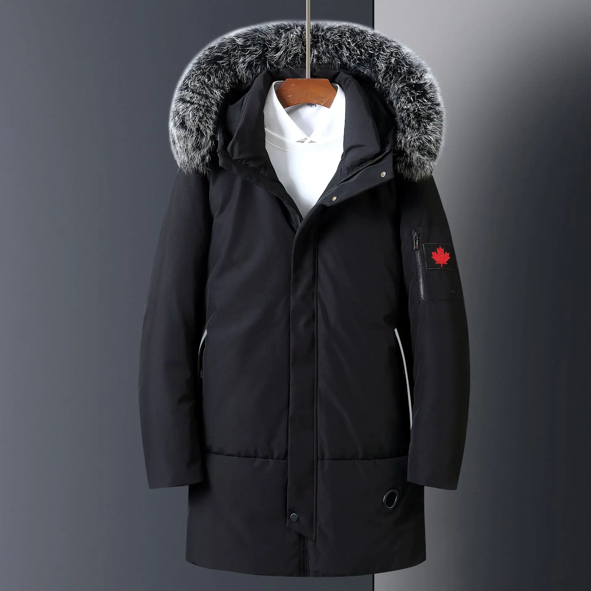 Down Jacket Men Winter New Style Mid-length Casual Large Fur Collar Coat Fashion Trend Handsome Hot Selling 838
