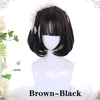 MEIFAN Synthetic Short Bob Color Lolita Anime Wigs With Air bangs for Women Natural Fake Hair Black Blue Lolite Cosplay Wig ► Photo 2/6