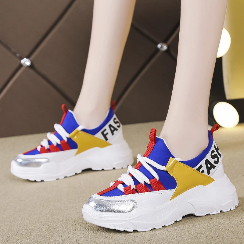 

2019 Women Shoes New Chunky Sneakers For Women Vulcanize Shoes Casual Fashion Dad Shoes Platform Sneakers Femme Krasovki