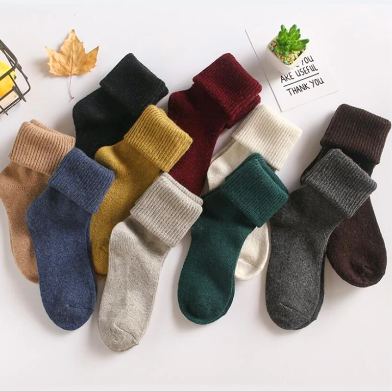 

Fsliwy Winter Warmer Women Thicken Thermal Wool Socks Seamless Velvet Boots Floor Anti-Friction Sleeping Breathable Sock For Men