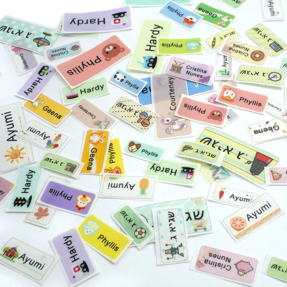 Iron on Name Labels Personalised School Uniform Clothing Tags Waterproof 