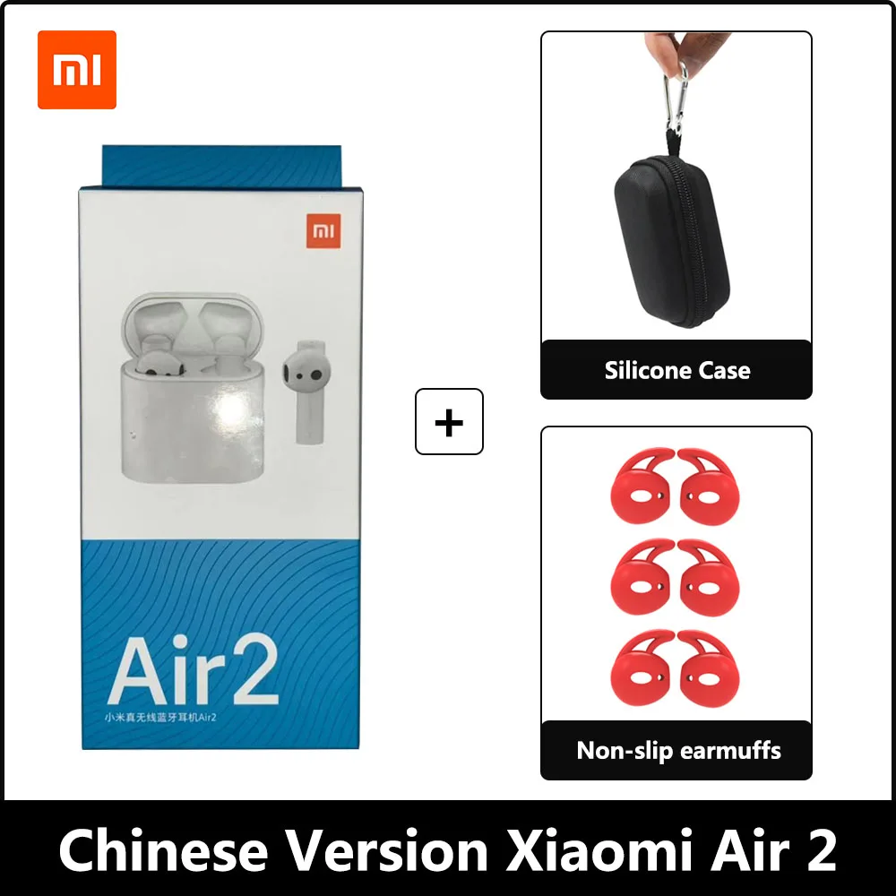 Oringinal Xiao mi Airdots Pro 2 беспроводные наушники TWS mi True Earbuds 2 LHDC Tap стерео управление Dual mi C ENC с mi c Handsfree - Цвет: whit red Ear cap