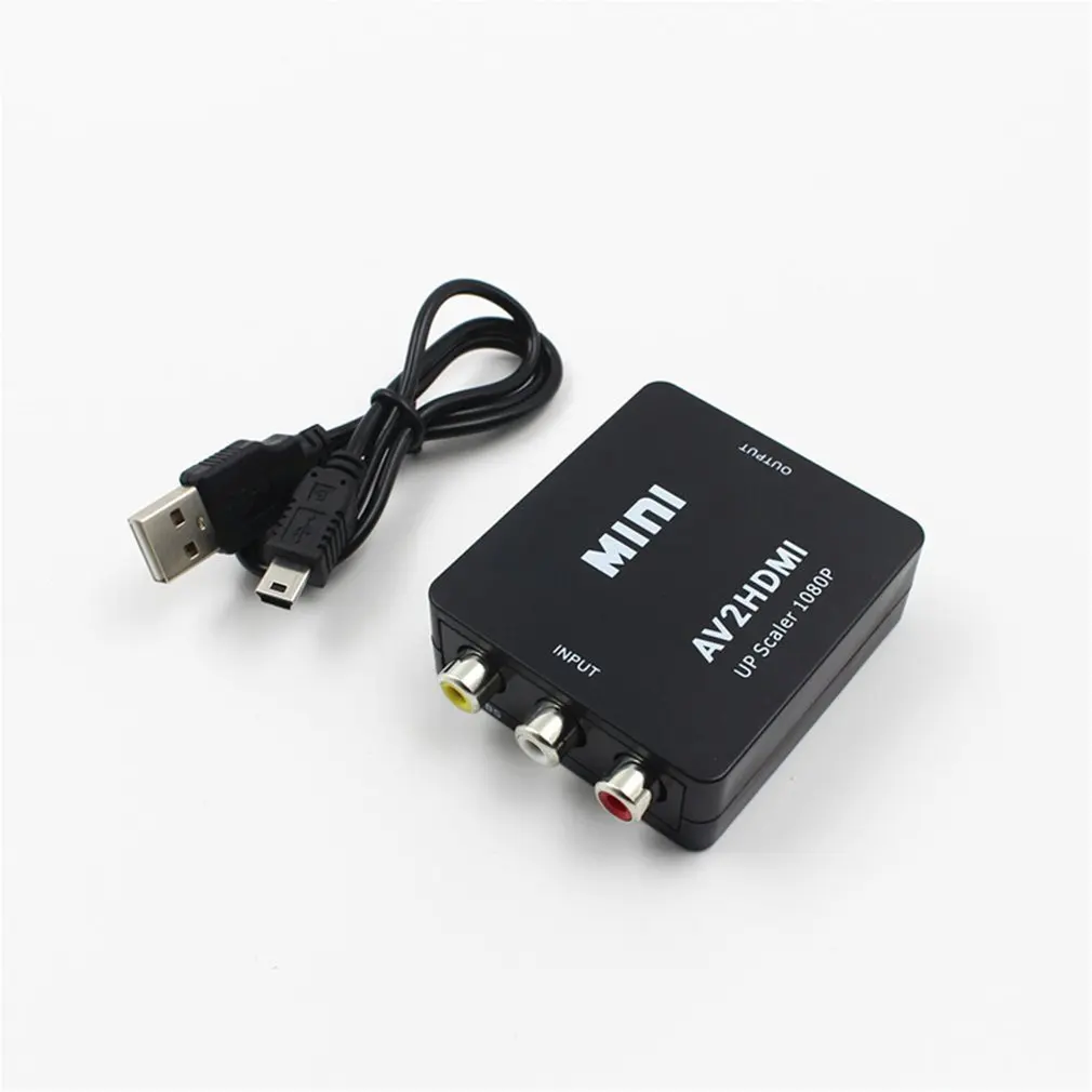 Av в Hdmi Hd конвертер Av2Hdmi композитный Cvbs 3Rca 1080P адаптер видео Upscaler Hd|Кабели HDMI| |