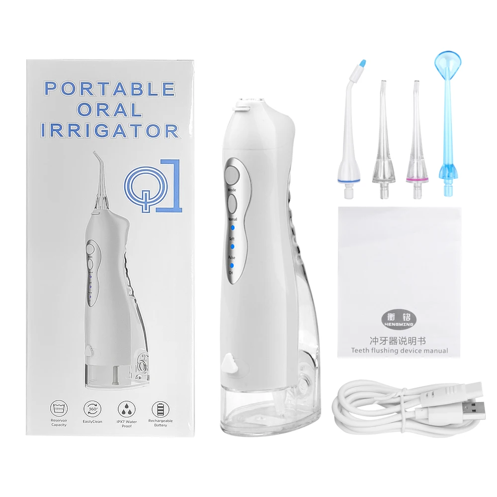 Irrigador Oral portátil, dispositivo de limpieza Dental con chorro de agua recargable por USB, 3 modos, resistente al agua IPX7