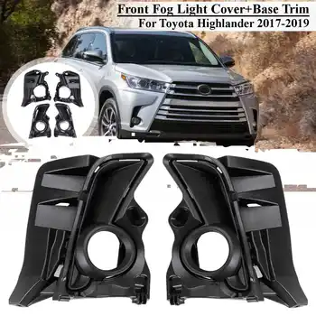 

1 Set 4Pcs Car Fog Light Front Cover Trim Decoraion Grill For Toyota Highlander 2017 2018 2019 Driving Lamp Side Accessories