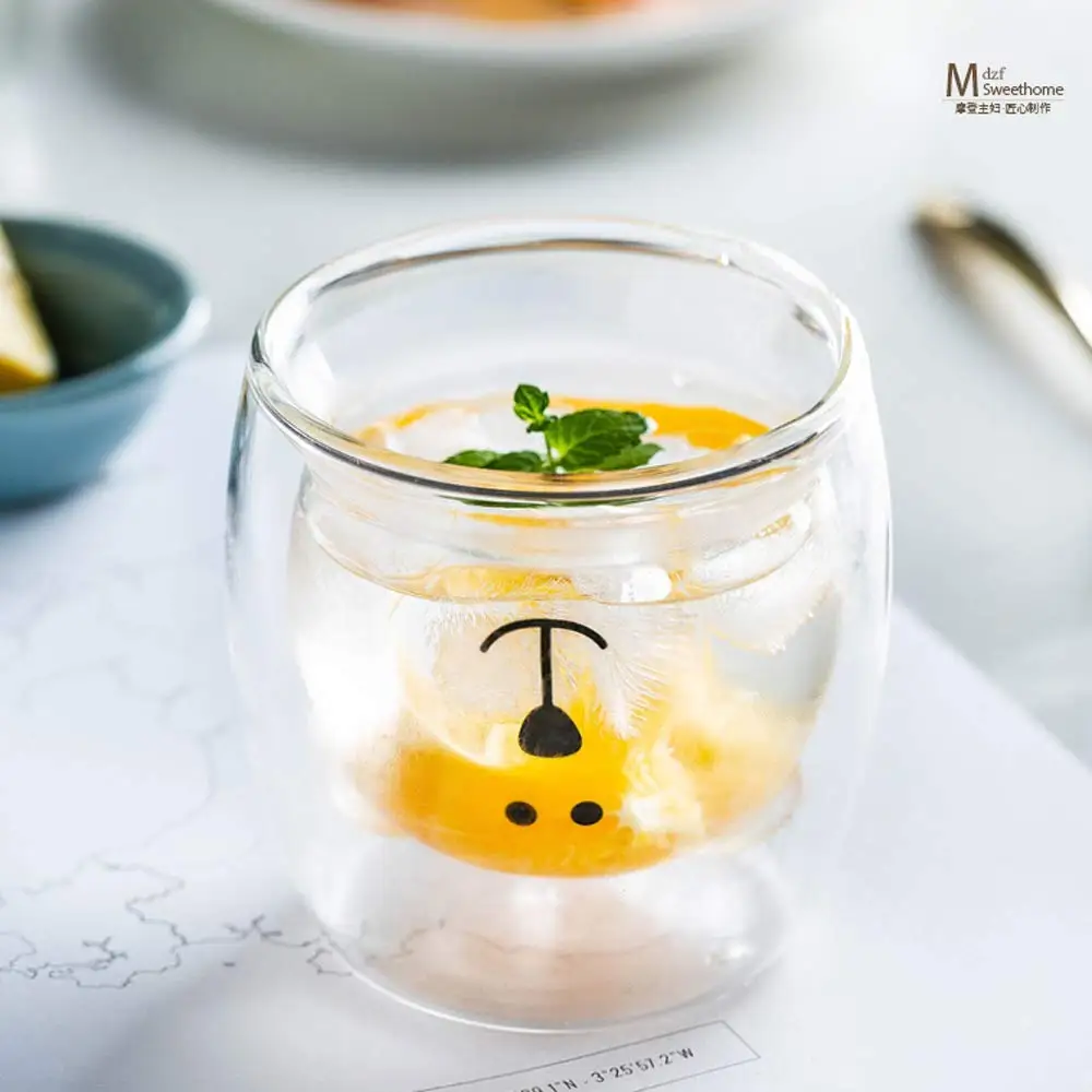 

Christmas Mug Glasses with double bottom Resistant Kungfu Tea Mug Milk Lemon Juice Cup Drinkware Creative coffe cups