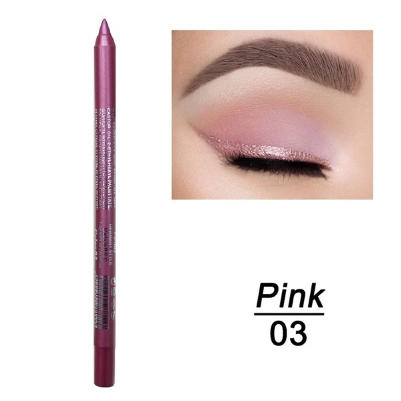 1 шт. модный стойкий цветной карандаш для глаз пигмент цветной Водостойкий карандаш для глаз женский инструмент для макияжа TSLM1 - Цвет: 03-Pink