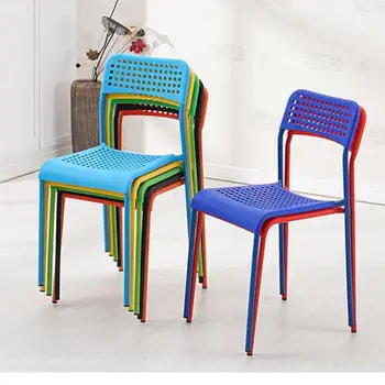 

Chair Modern Simple Dining Chair Lazy Backrest Chair Leisure Chair Household Plastic Stool Desk Chair Creative Office Chair