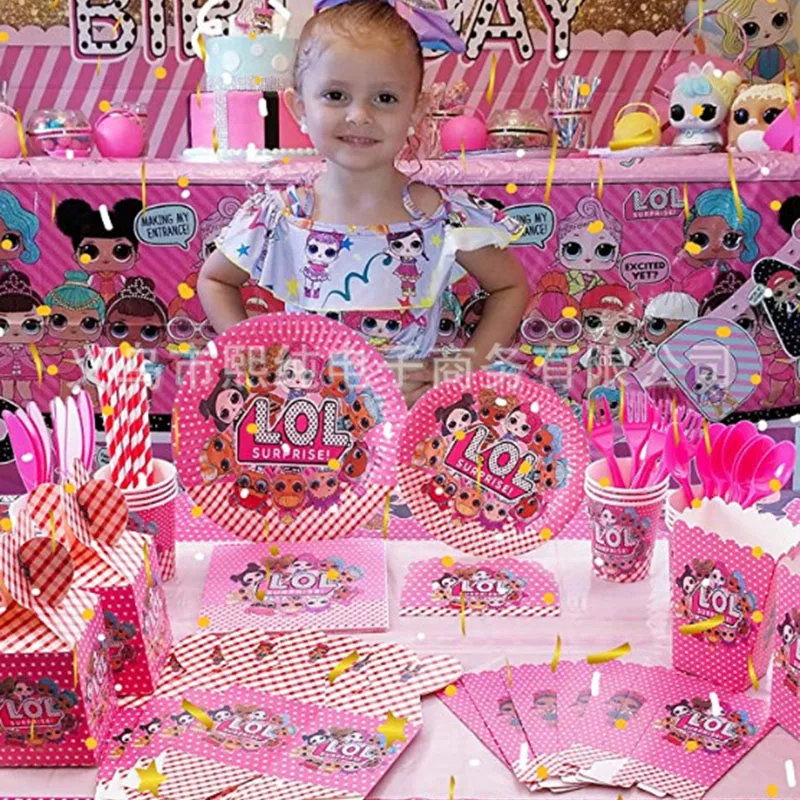

Full set balloon Surprise doll theme baby shower boy girl birthday decoration wedding event party supplies various cutlery set