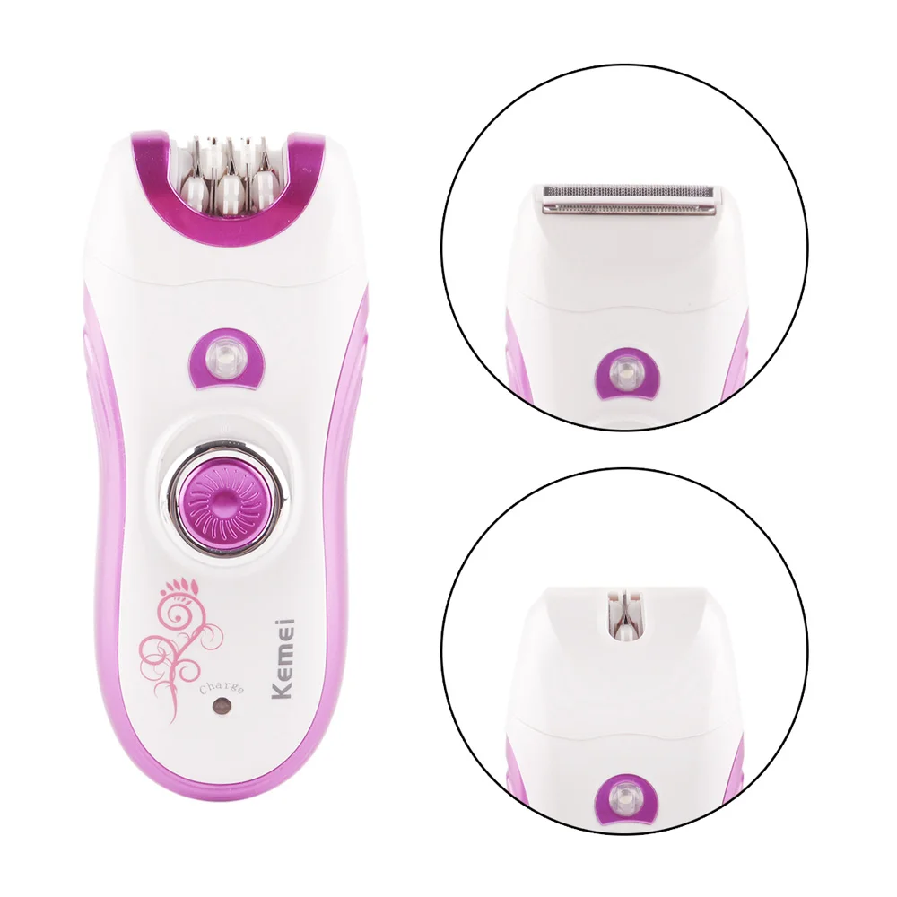 Kemei 6 в 1 Электрический женский эпилятор перезаряжаемый женский эпилятор Бритва для удаления волос с питанием очищающие устройства для лица мытье лица