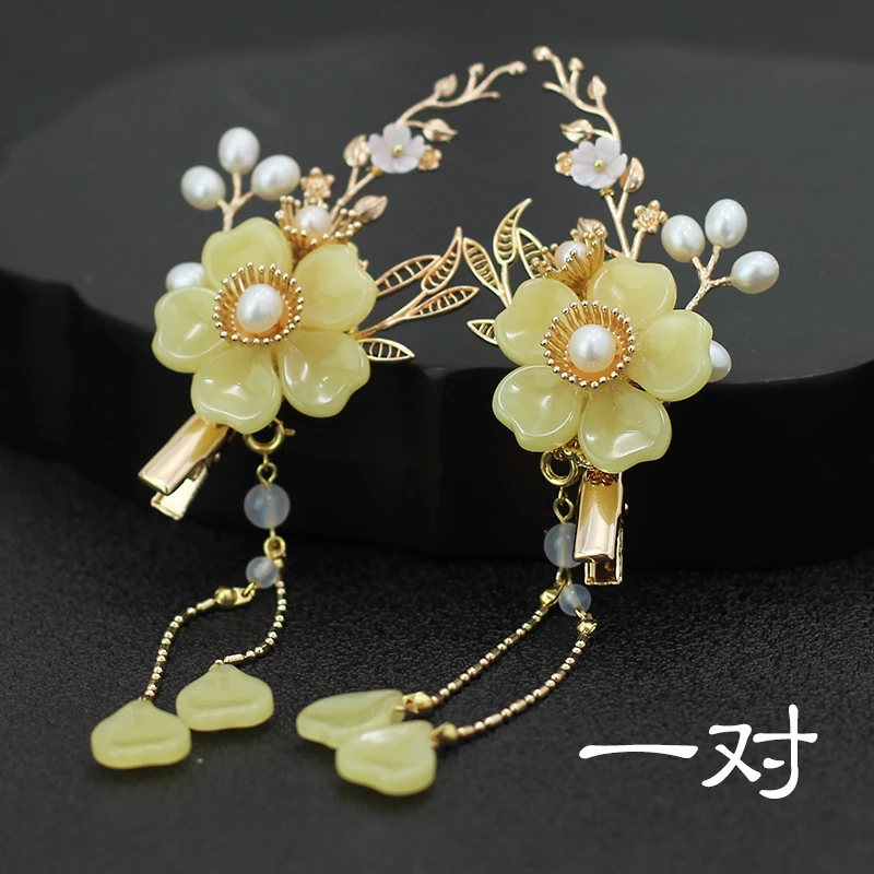 Аксессуары ручной работы Hanfu заколка для волос цветы кисточка супер фея Kanzashi шаг