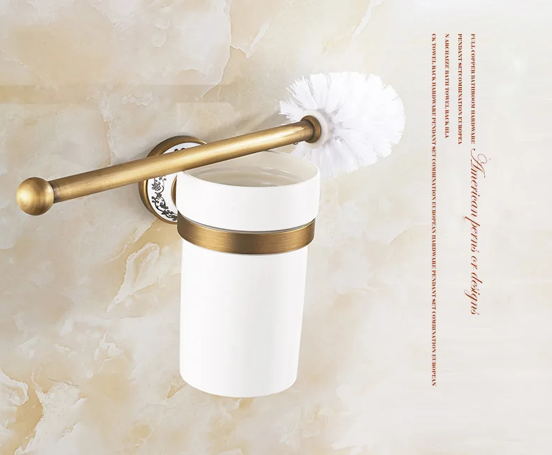 Description Picture 5 of itemAntique Brass Brushed Bathroom Accessories Towel Bar Paper Holder Cloth Hook Soap Dish Cup Holder Toilet Brush Holder