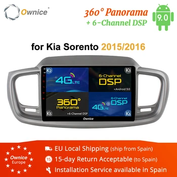 

Ownice Octa Core 10.1" Android 9.0 Car Radio GPS DVD Player for Kia Sorento 2015 2016 4G LTE 360 Panorama DSP SPDIF