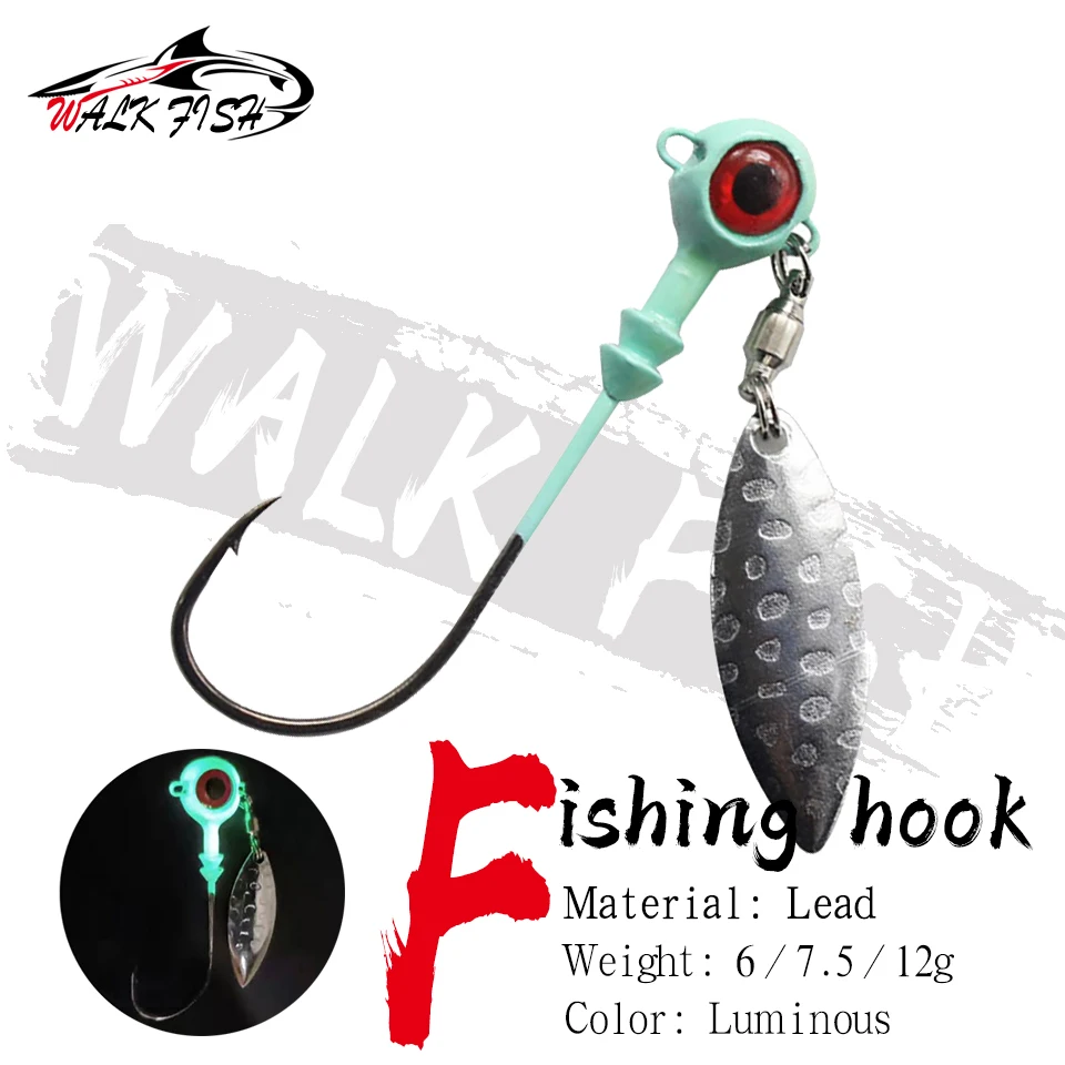 Fishing Weighted Hooks Swimbait Hooks Bass Hooks Weedless Hooks with  Twistlock Underspin Jig Heads Jig Heads Saltwater with Spinner Baits for  Bass