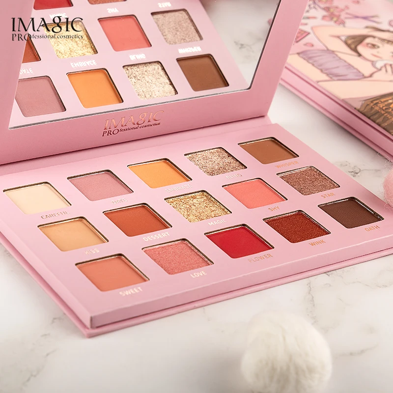 Тени для век imagic Palette Matte Shimmer 15 цветов Высокая пигментная блестящая пудра матовая палитра De Maquiagem для женской косметики