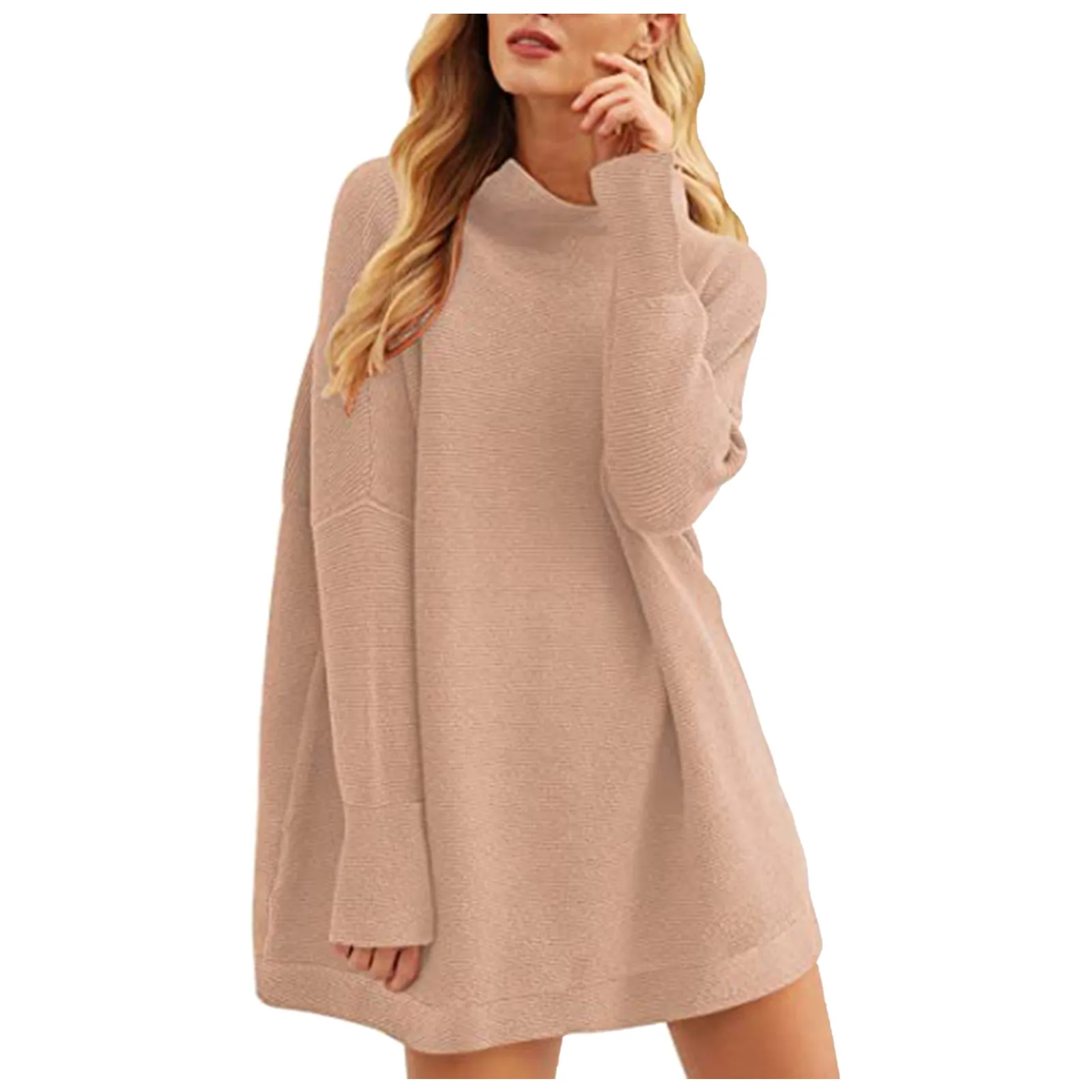 Basic Turtleneck Women Sweaters Oversized Cashmere Pullover Sweater Korean Fashion Knitted Ribbed Jumper Top Long Sleeve 1