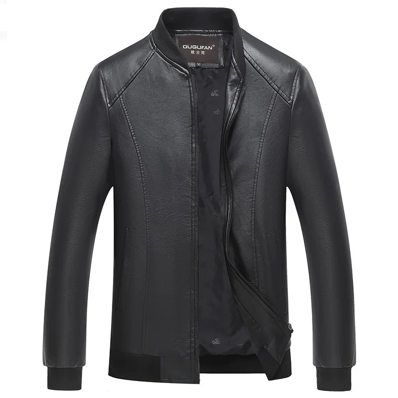 

Men's PU Leather Jacket 2020 Autumn and Winter New Men's Stand-up Collar Business PU Leather Men's Motorcycle Jacket Clothes
