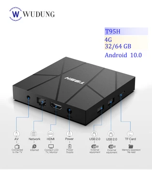

T95H WUDUNG Smart TV Box Android 10.0 H616 Quadcore cortex-A53 2GB 32/64GB RAM 2.4G WiFi 6K HD T95H Mali-G31 MP2 Set Top Box
