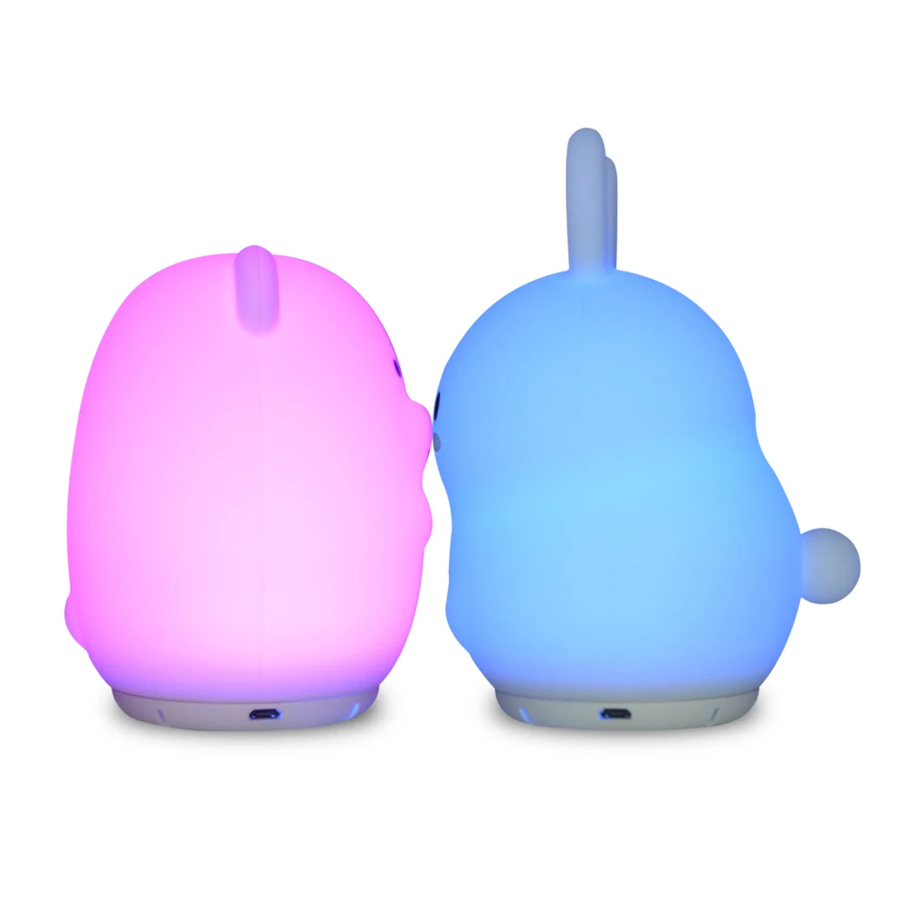 "Медведь", "Кролик", "лампа для контроля уровня громкости Беспроводной Bluetooth Динамик RGB светодиодный ночной Светильник USB силиконовый чехол с персонажами из мультфильмов кролик ночники, подарок на Рождество, подарок для детей