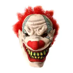 Маска клоуна на Хеллоуин полное лицо ужасная маска красный нос одеваются легкие Вечерние Маски Смешные практичные шутки реквизит