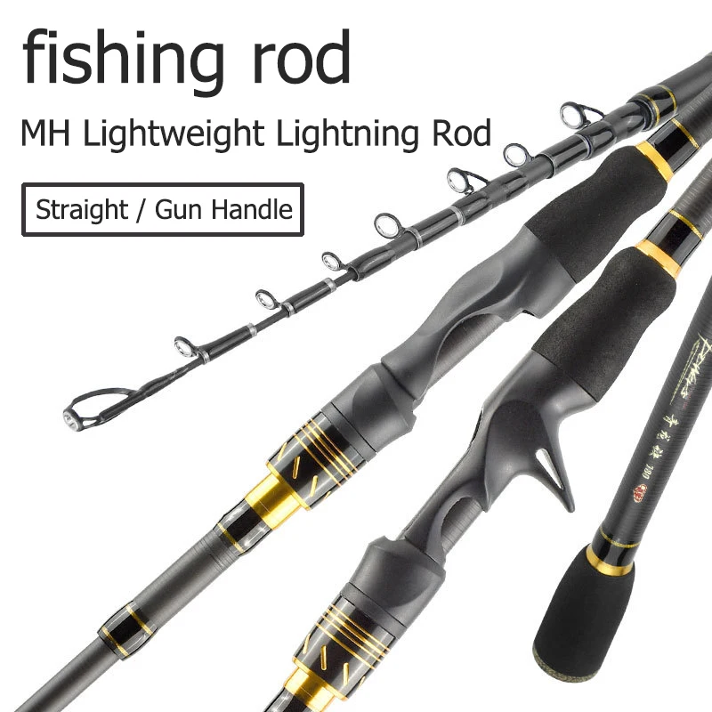 

High Carbon Fiber Telescopic Fishing Rod 1.8M 2.1M Non-slip Power Hand Fishing Tackle Lure Fishing Rod for Carp Striped Bass