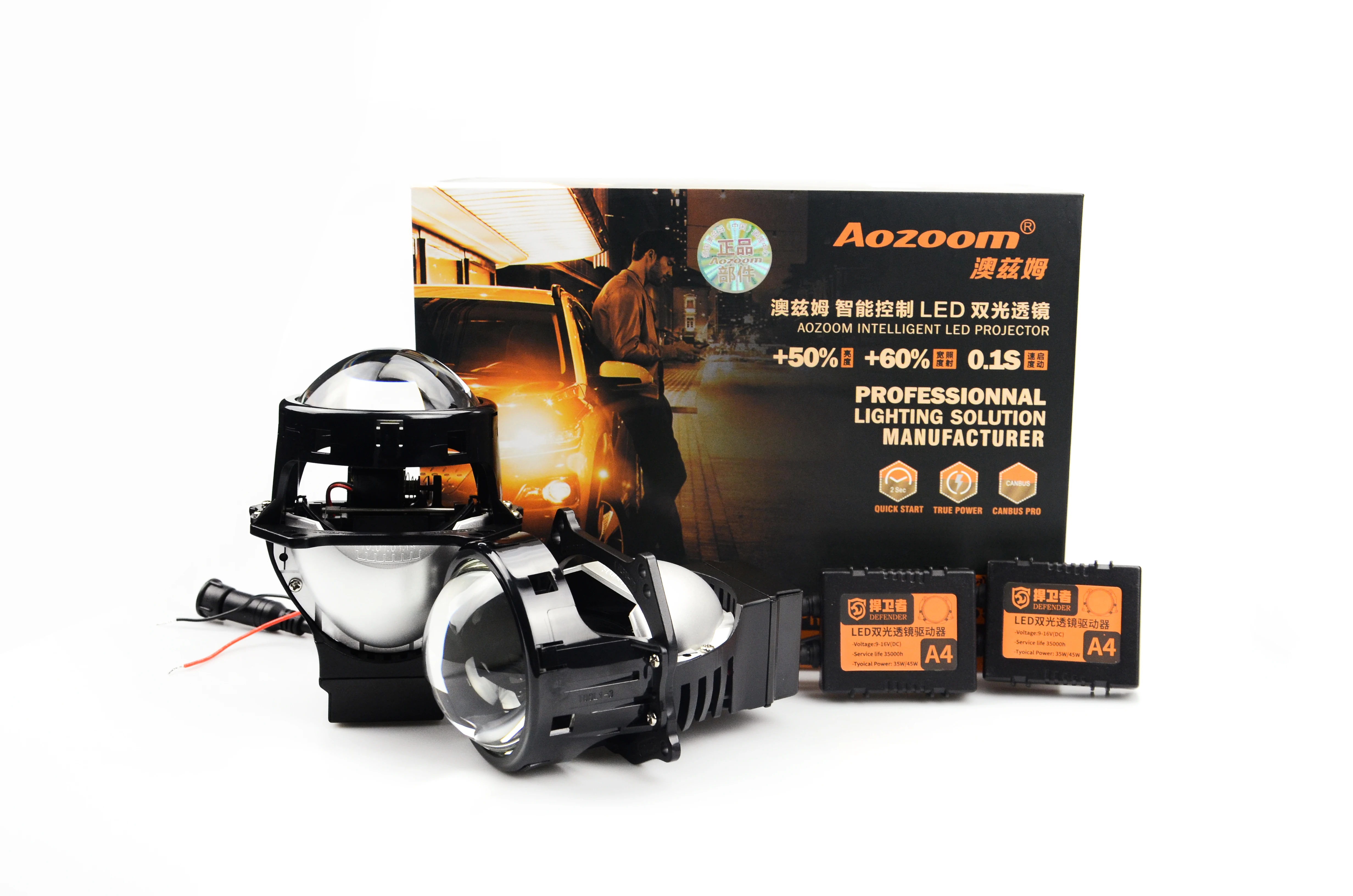 Aozoom латесет обновление супер качество 2 шт. 35 Вт 4200LM A4 3,0 дюймов светодиодный Би проектор Объектив с независимая дальнего света supplyme
