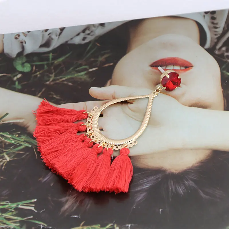 xujiafu Oorbellen For Women Big Earrings Metal Long Drop Earrings Cotton Earrings Fashion Party Jewelry 2020 New Jewelry