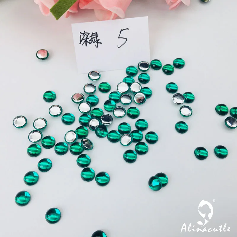 5 Dark Green 10 г драгоценные камни 4 мм/6 мм блестящая поверхность кристалл с плоской задней гранью с акриловым драгоценным камнем Блестки для нейл Арта(искусство украшения ногтей) одежда скрапбукинга shakes stone - Цвет: 5 Dark Green