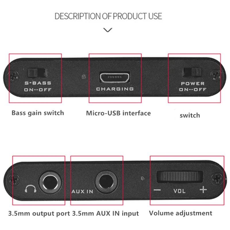TRASAM DAC HIFI Portable 3 5mm Jack Headphone Subwoofer Gain o Output Thin and Light Amplifier for Smart Phone