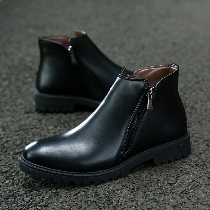 

Boots Autumn And Winter MEN'S Shoes Leather Waterproof Chelsea Martin Boots Men's England Versatile Zipper Hight-top Leather Sho