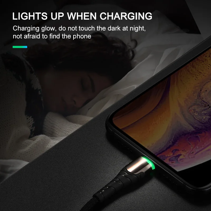 ANKNDO Micro usb type C 3A кабель для быстрой зарядки светодиодный шнур для зарядки мобильного телефона для samsung sony Xiaomi huawei USB-C шнур