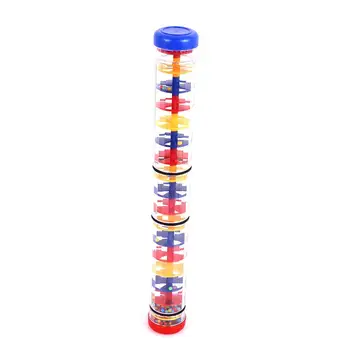 

Plastic Four-Section Rain Stick Rain Sound Tube Rainmaker Toy Colorful Percussion Instrument Early Education Training Music