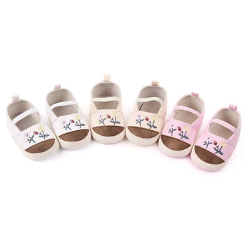 

Breathable Embroidery Flower Print Anti-Slip Casual Sneakers Toddler Soft Soled Walking Shoes Soft Sole Casual Baby Shoes