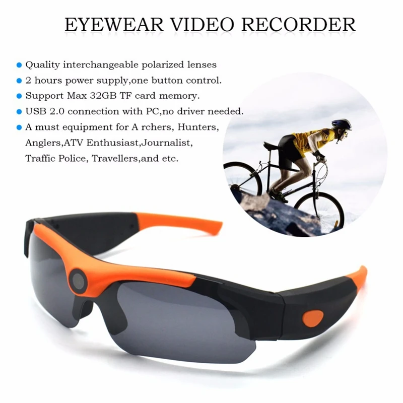 New 1080P Hd Smart Mini Camera Glasses 120 Degree Driving Glasses Outdoor Dvr Sports Glasses With Video Camera