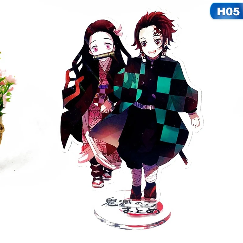 Kimetsu No Yaiba брелок Аниме Demon Slayer Kimetsu No Yaiba фигурка Kamado Tanjirou Kamado Nezuko фигурка на акриловой подставке