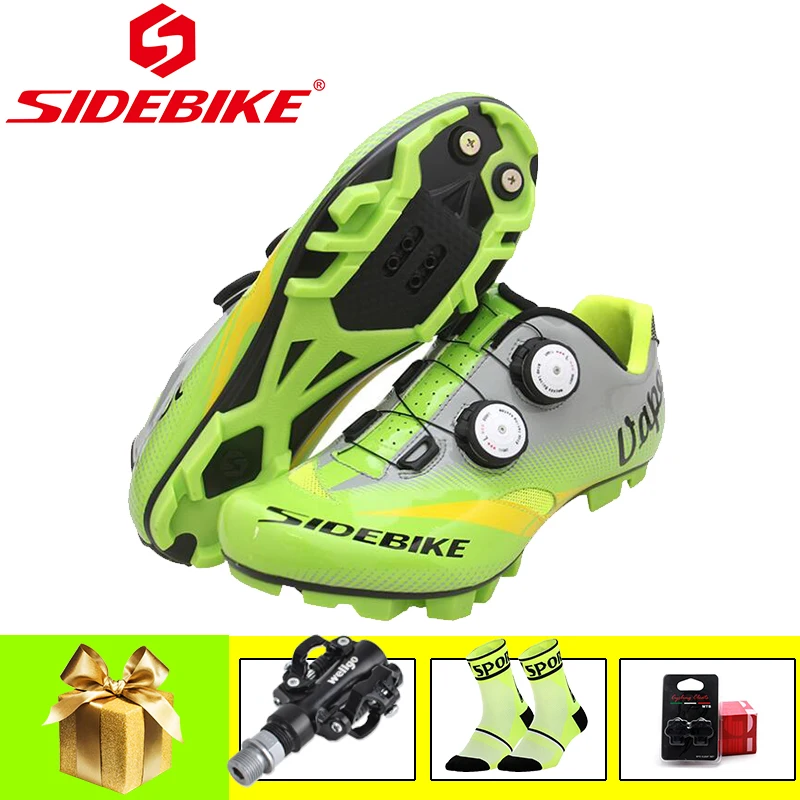 SIDEBIKE mtb велосипедная обувь мужская самоблокирующаяся дышащая велосипедная SPD обувь для горного велосипеда спортивная обувь для верховой езды суперзвезда кроссовки - Цвет: Pedals 4 for G