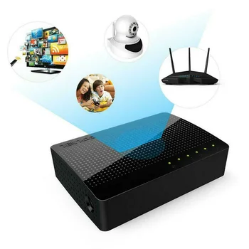 

LAN Mini Adapter Network Switch Home 5 Port Hub Heat Resistance Connection Fast Stable Office Ethernet Multifunction