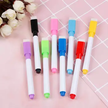 

10Pcs Magnetic Whiteboard Pen Drawing Magnet Erasable Dry Wipe Markers Built In Eraser Office School Supplies 8 Colors