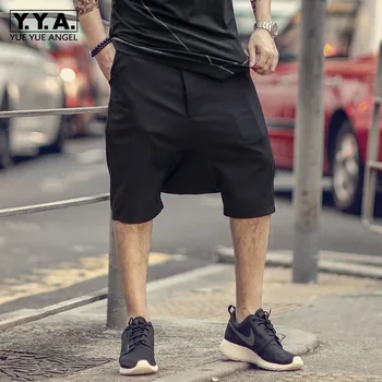 

Summer Mens Baggy Multi Pocket Cargo Straight Shorts Breeches Male Loose Hot Pants Plus Size 4XL High Street Black Harem Shorts