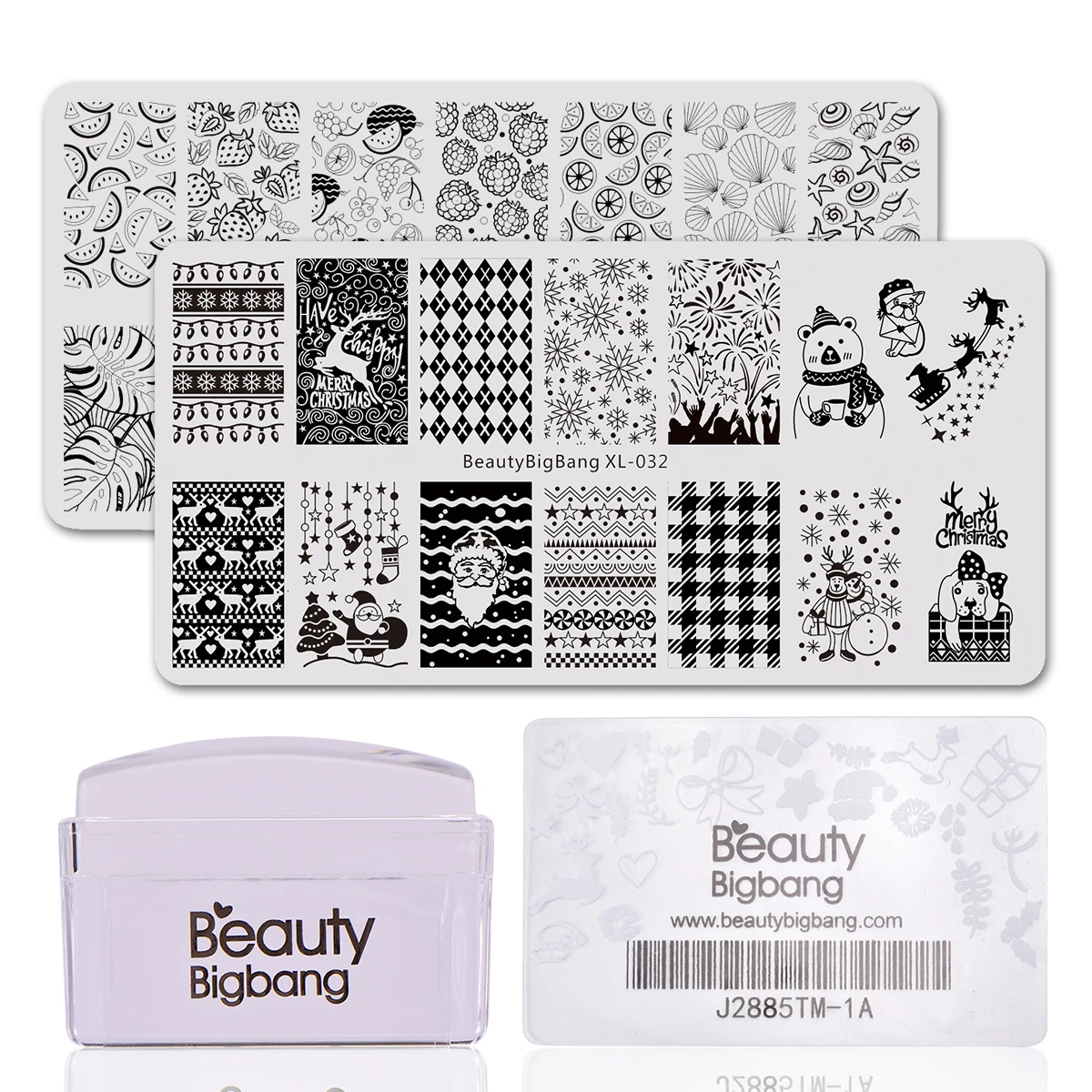 BEAUTYBIGBANG 4 шт. Набор для штамповки ногтей из нержавеющей стали Рождественские цветы пластина с изображениями для нейл-арта аксессуары для трафаретов инструмент