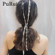 Пуруи Бохо дредлок ювелирные изделия для волос коса украшения длинный кулон из искусственного жемчуга на цепочке из бисера Заколки для волос кольца свадебный аксессуар для волос