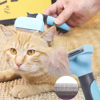 

Combs Dog Hair Remover Cat Brush Grooming Tools Pet Detachable Clipper Attachment Pet Trimmer Combs Supply Furmines for Cat Dog