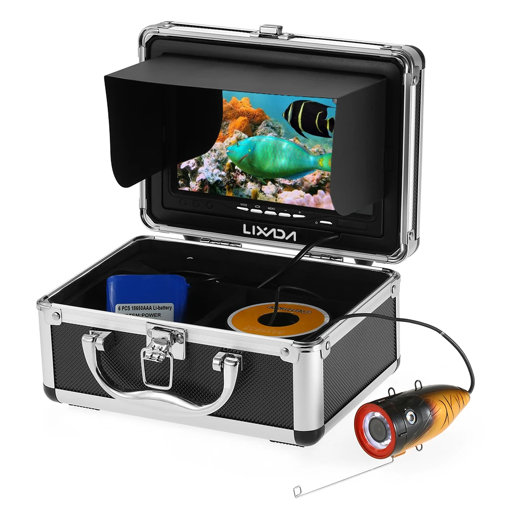 

Lixada 7'' Color Digital LCD Fish Finder HD 1000TVL 120 Degree Wide Angle 12LED Fishing Camera Fishfinder Underwater