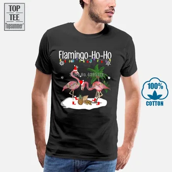 

Flamingo Ho Ho Christmas T Shirt Christmas Gift Cotton Black Men S 6Xl